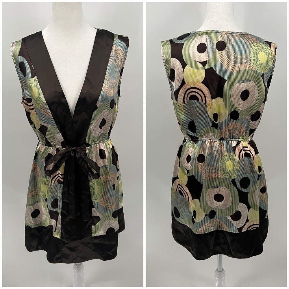 Vintage Y2K Two Pixies satin circle print tunic/dress